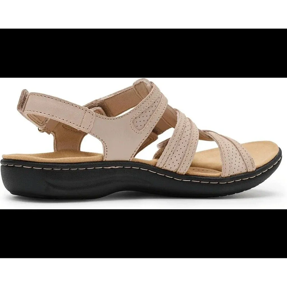 New Clarks Collection Women's April Belle Flat Sandal Laurieann Ivy US 11M